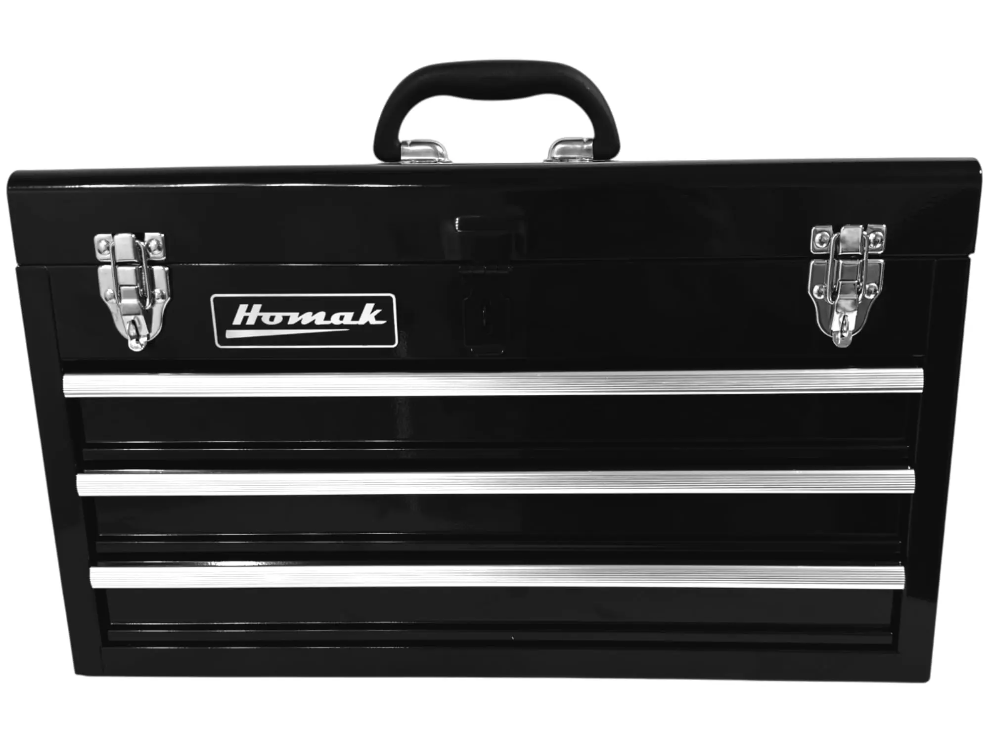 3 Drawer Ball Bearing Toolbox Chest, Black, 20 Inches