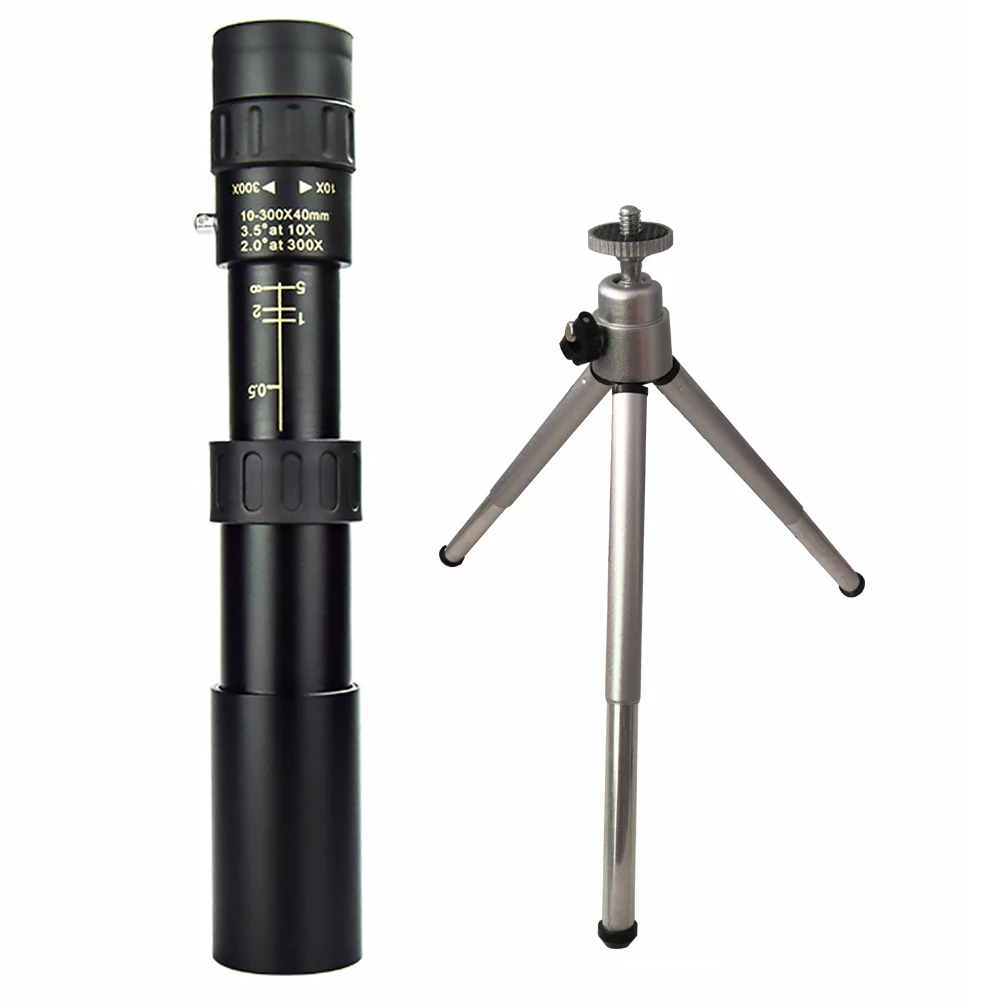 

10-300x40 Metal Monocular Telescope High Magnification Viewing Telescopic Bright Clear for Hiking Camping Bird
