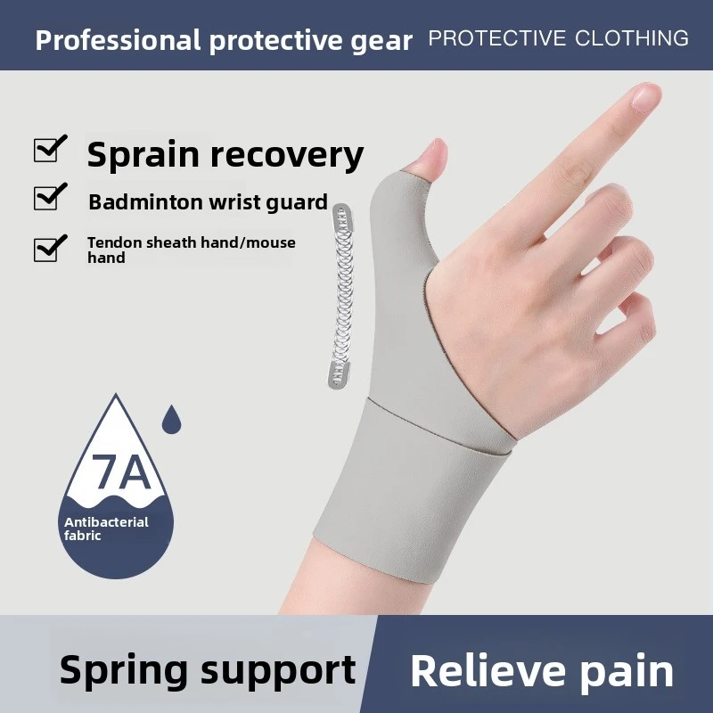 1Pcs Thumb Wrist Support Brace Adjustable Lightweight Compression Sleeve Thumb Wrist Joint Sprain Strain Tendon Men Women Unisex