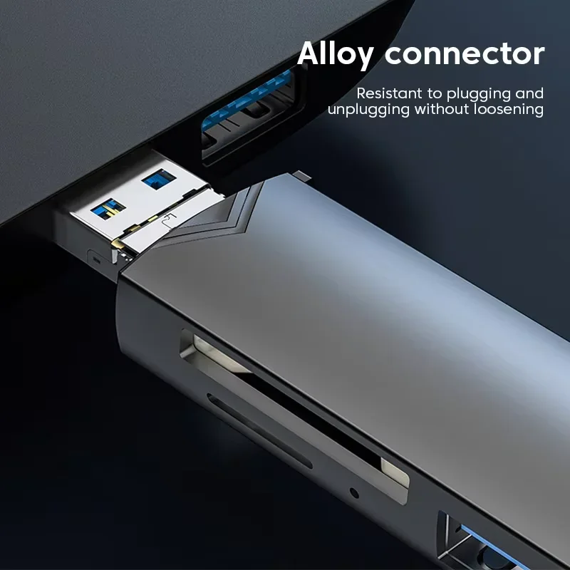 متعددة الوظائف 6 في 1 Usb 3.0 U القرص قارئ بطاقات نوع C/مايكرو Usb/Tf/Sd محرك فلاش بطاقة الذاكرة القراءة محول ملحقات الهاتف