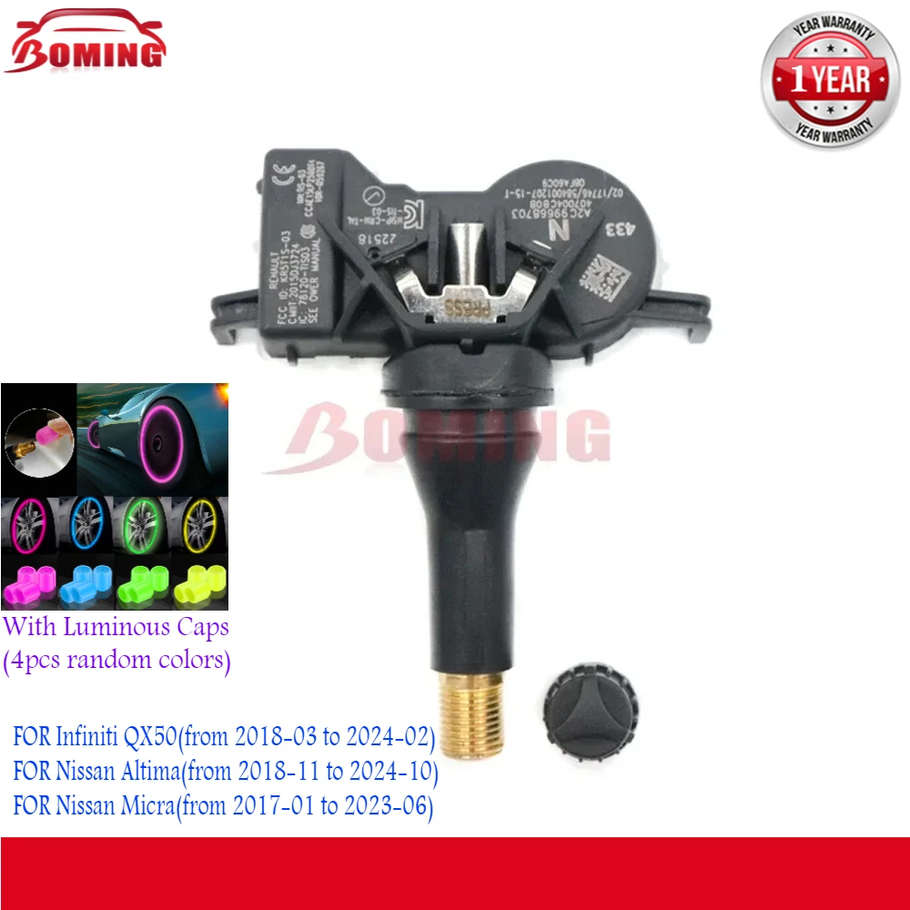 

Датчик давления в шинах TPMS 40700-4CB0B для Nissan Armada Altima Micra Infiniti Qx50 433 МГц 40700-4CB1A 407004CB1A 407004CB0B