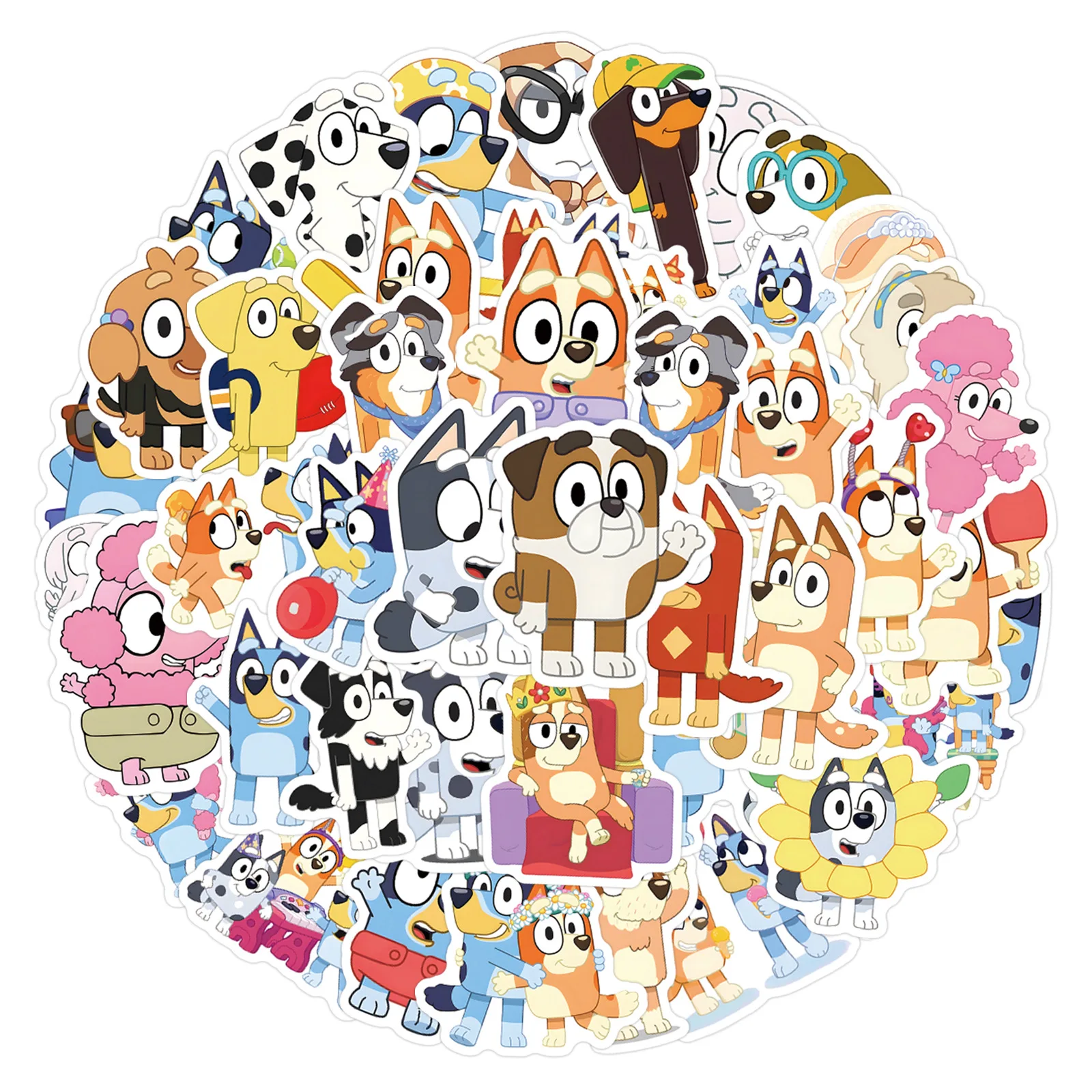 Waterproof Vinyl Australian Cattle Dog Cartoon Stickers, Cute Family Puppy Decals, Kids Birthday Party Favors Goodie Bag Stuffer