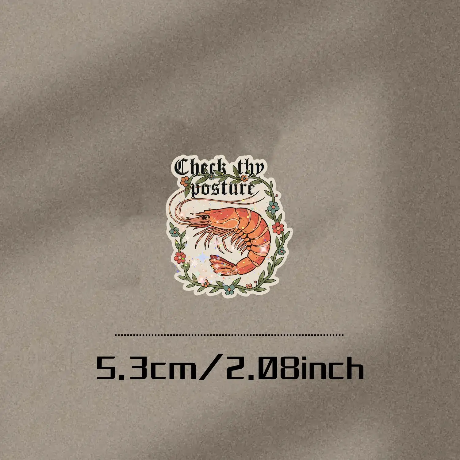 4Pcs Shrimp Holographic Sticker Set, Waterproof Vinyl Decal for Laptop, Water Bottle & Phone Case