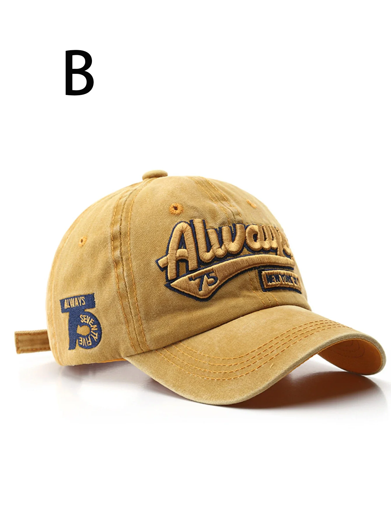 1 unisex all season fashionable pure cotton washed retro letter always baseball cap