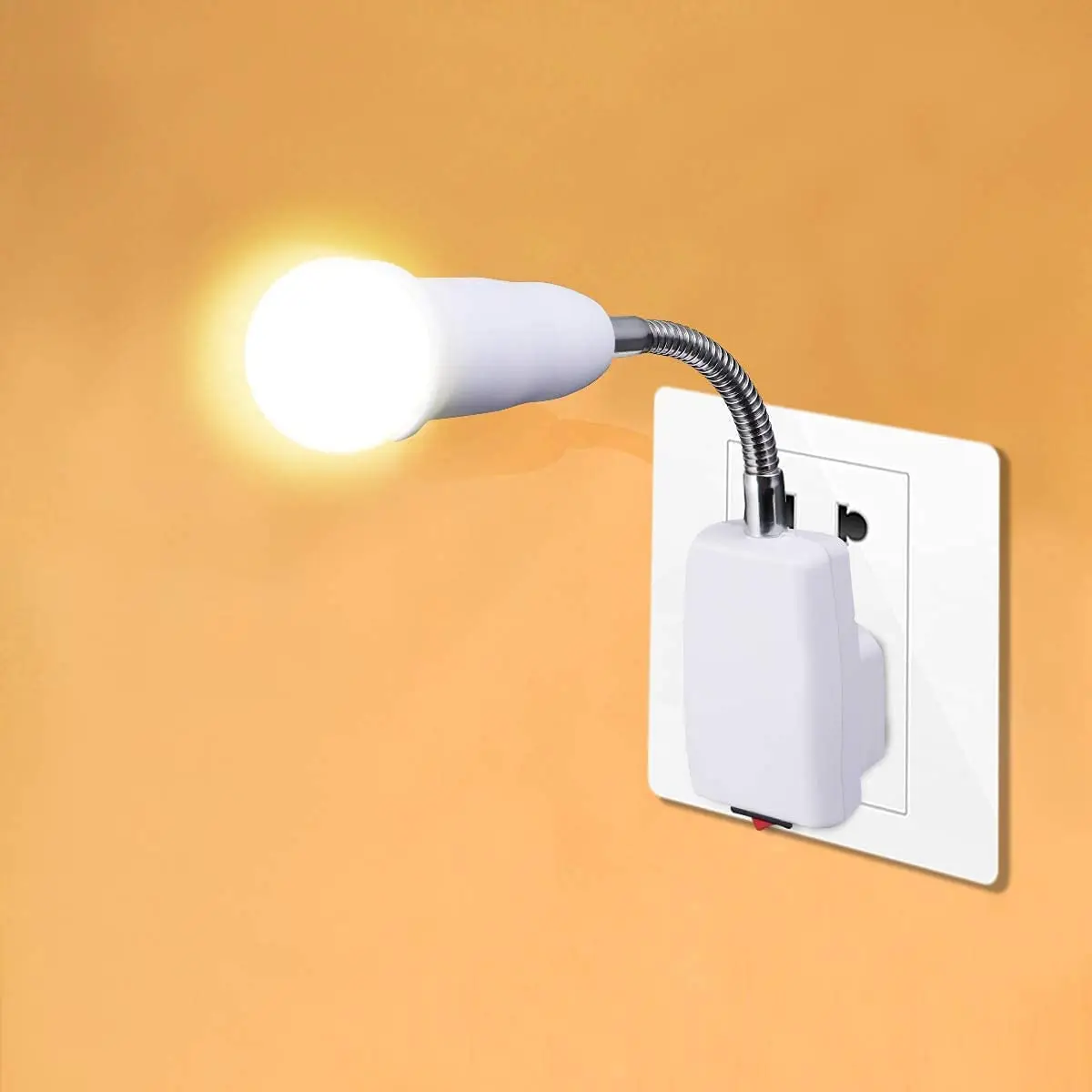 Conversión de Base de lámpara LED con enchufe europeo a E27, convertidor de soporte de lámpara Flexible de pared con interruptor, enchufe de