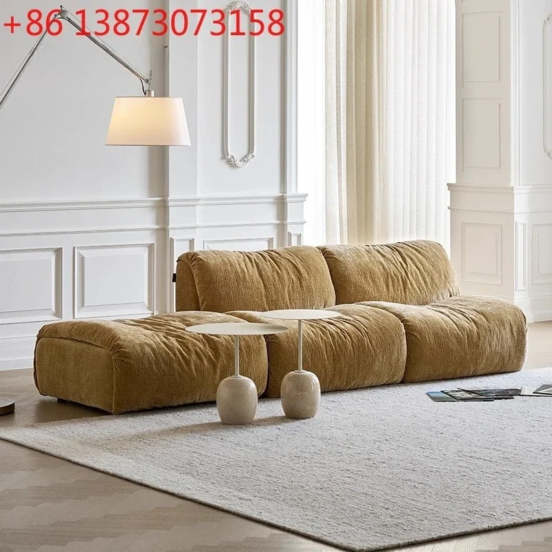 

Тканевый диван в ретро-стиле для небольшой квартиры, модульная комбинация для гостиной, съемный и моющийся, креативное сочетание цветов. #