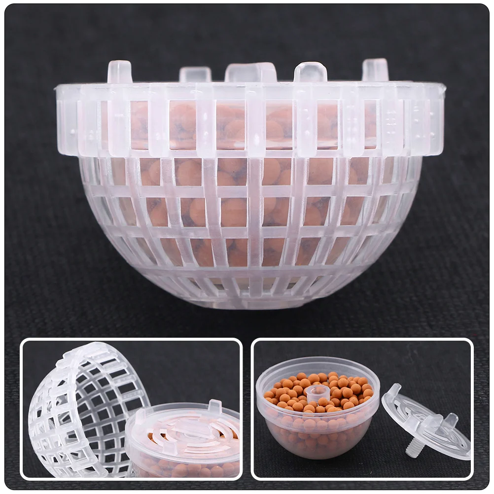 2 Pcs Moss Valued Hemisphere Transparent Balls Fish Aquarium Accessories Bracket Shrimp Houses Hiding Planting Containers