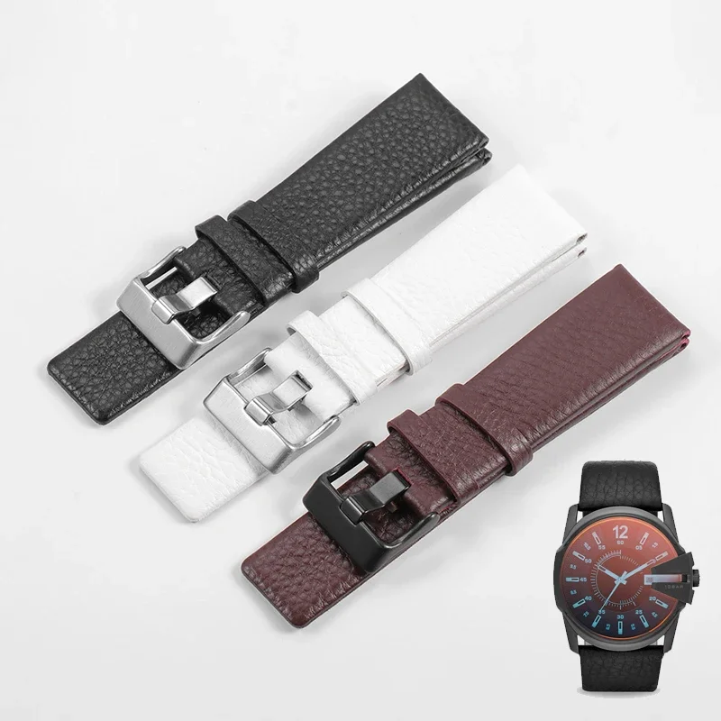 For Diesel Strap Genuine Leather Needle Buckle Large Dial Dz4323 1657 4343 Accessories Men Women 22 24 26 27mm Watch Strap