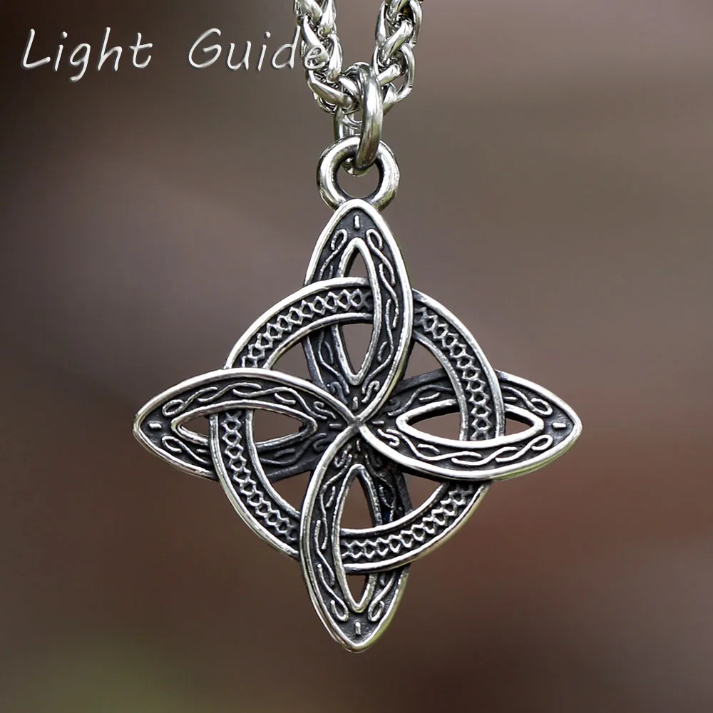 2024 Viking Witch Celtic Knot Triangle Pendant Necklace 316L Stainless Steel Men Chain Odin Gothic Amulet Jewelry Party Gifts