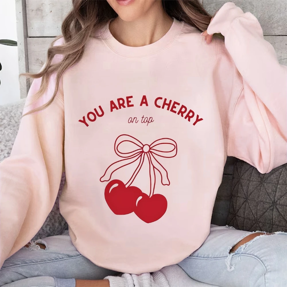 Women’s Sweatshirt You'Re The Cherry On Top Unisex Graphic Sweater Bachelorette Party Hoodie Bridal Shower Girls Party Favors