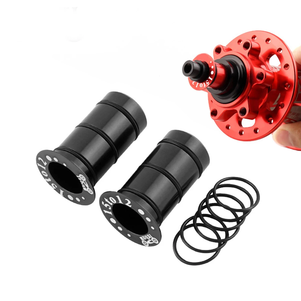 1pair Bicycle Hub Adapter 15MM to 12MM Front Thru Axle Adapter Bike Hub Convert Part