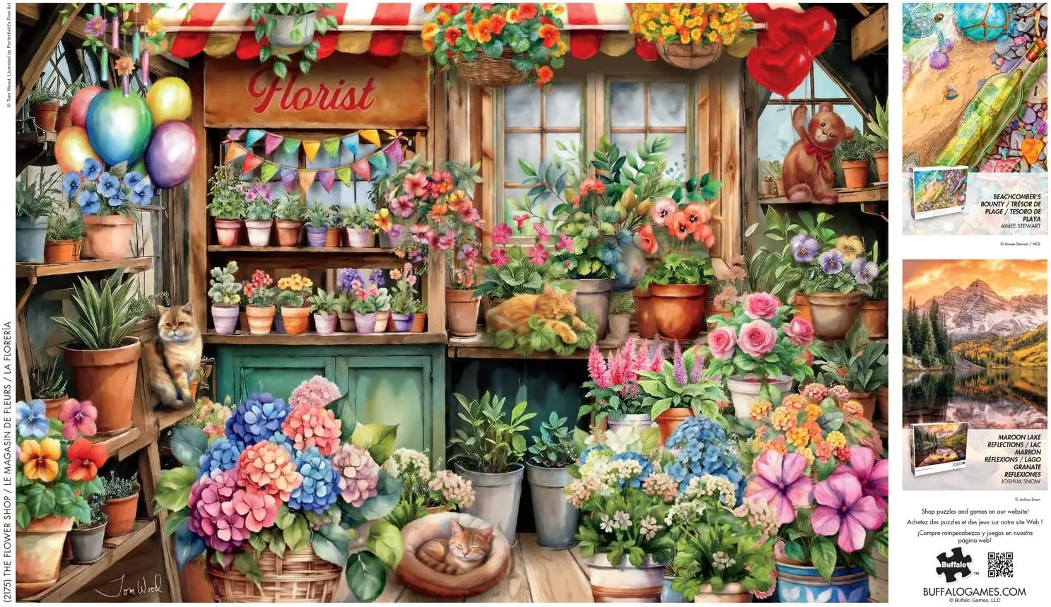 Cozy Florist Shop Jigsaw Puzzle 120-1500 Pieces Charming Flower Shop Scene Puzzle Fun Family Activity Home Decor Gifts