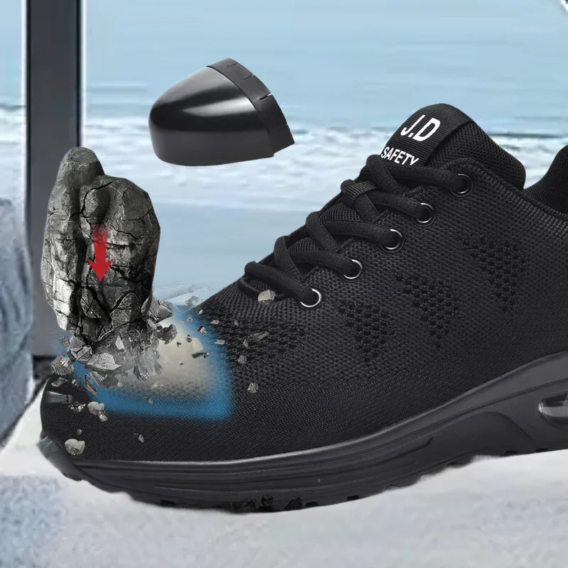 

Summer with Steel Plate Labor Protection Shoes for Men Anti Smashing and Anti Piercing Breathable and Lightweight Anti Smashing