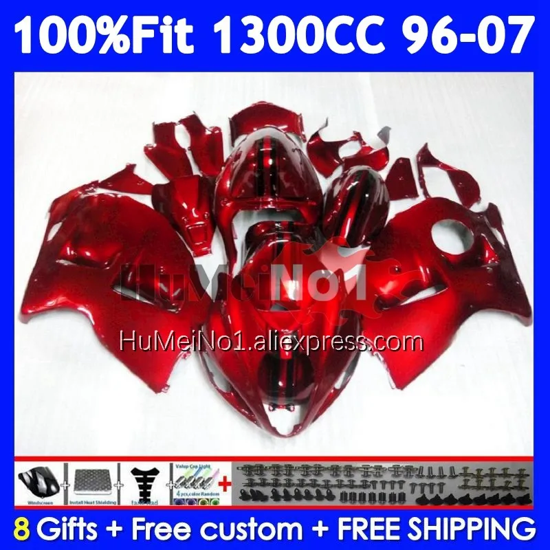 Fairing For SUZUKI Hayabusa GSXR-1300 GSXR 1300 CC 125No.21 GSXR1300 1996 1997 1998 1999 2000 2001 02 Candy red 03 04 05 06 07