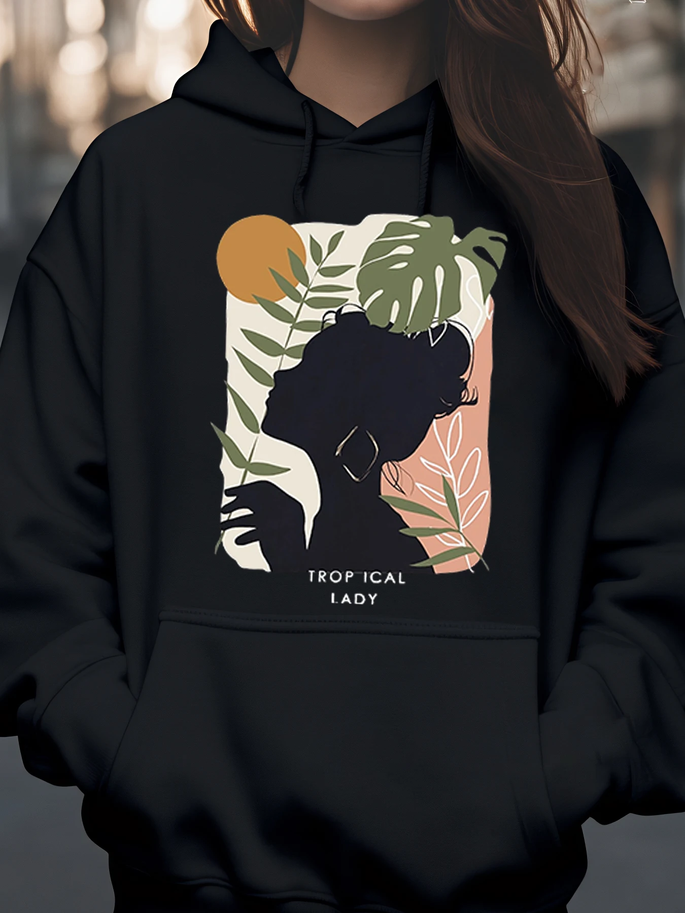 الاستوائية سيدة طباعة هوديي الصيف عارضة ارتداء المرأة أزياء البلوز #1