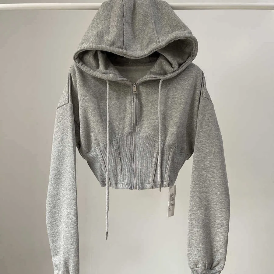

Women's Zip Up Hoodies Cropped Cardigan Jacket Hooded Sweatshirts Casual Long Sleeve Drawstring Hooded Jacket Top with Pockets