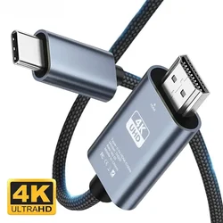 Cable de conversión de vídeo HD 4K 30Hz sin retardo tipo c a pantalla Compatible con Hdmi TV ordenador Cable trenzado de proyección de pantalla de 2 metros