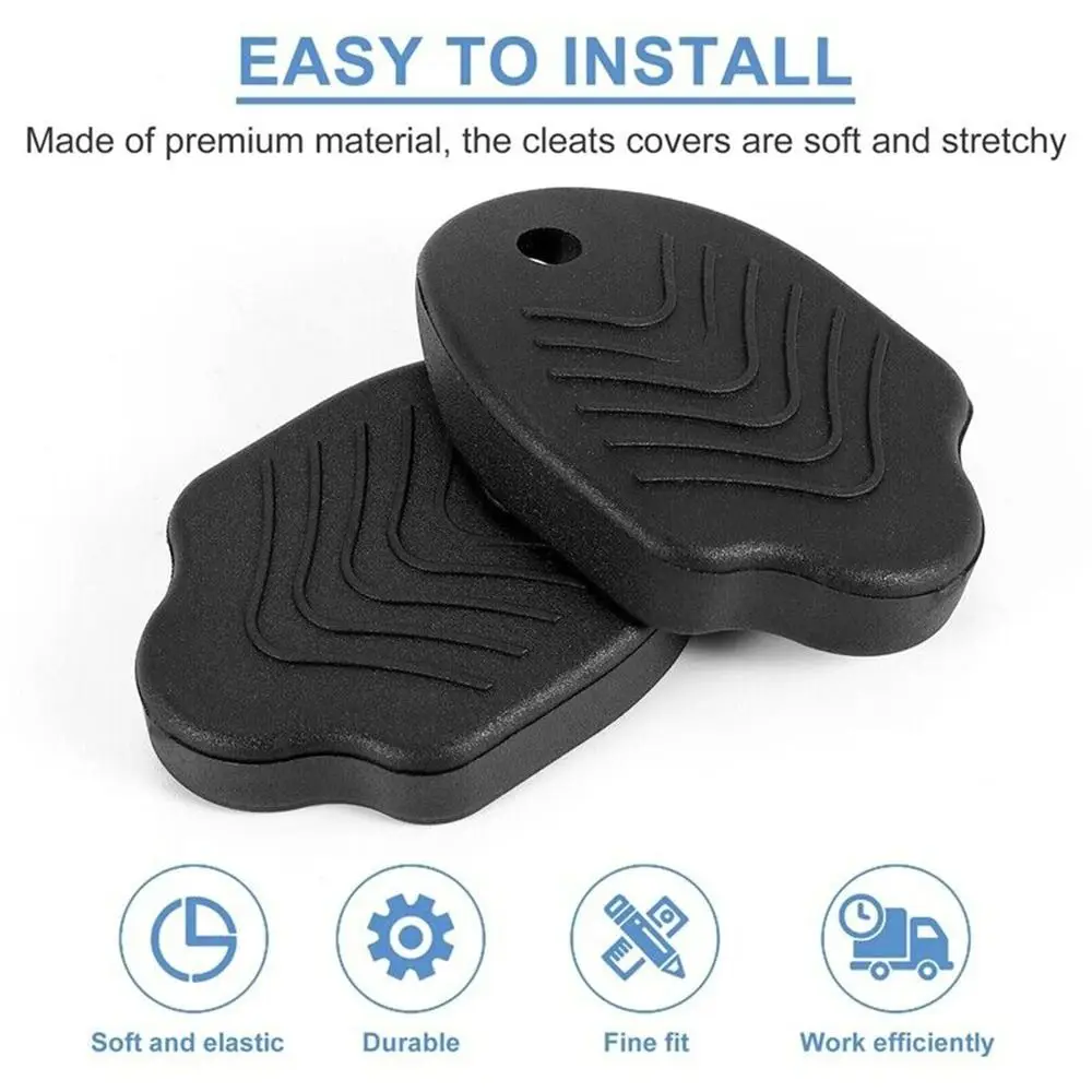 Black SPD Cleat Covers Tear Resistance Anti-slip Plastic Lock Protective Sleeve Bike Cleat Covers Unisex