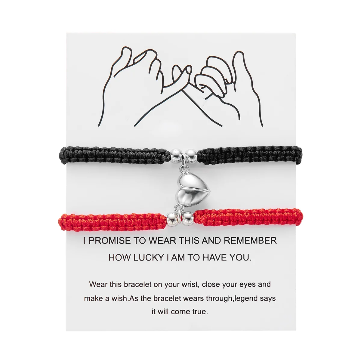 2 Teile/satz Romantische Herz Magnetische Gewinnen Paar Armband Für Frauen Männer Mode Geflochtenen Seil Passenden Armband Freundschaft Schmuck – Detail 21