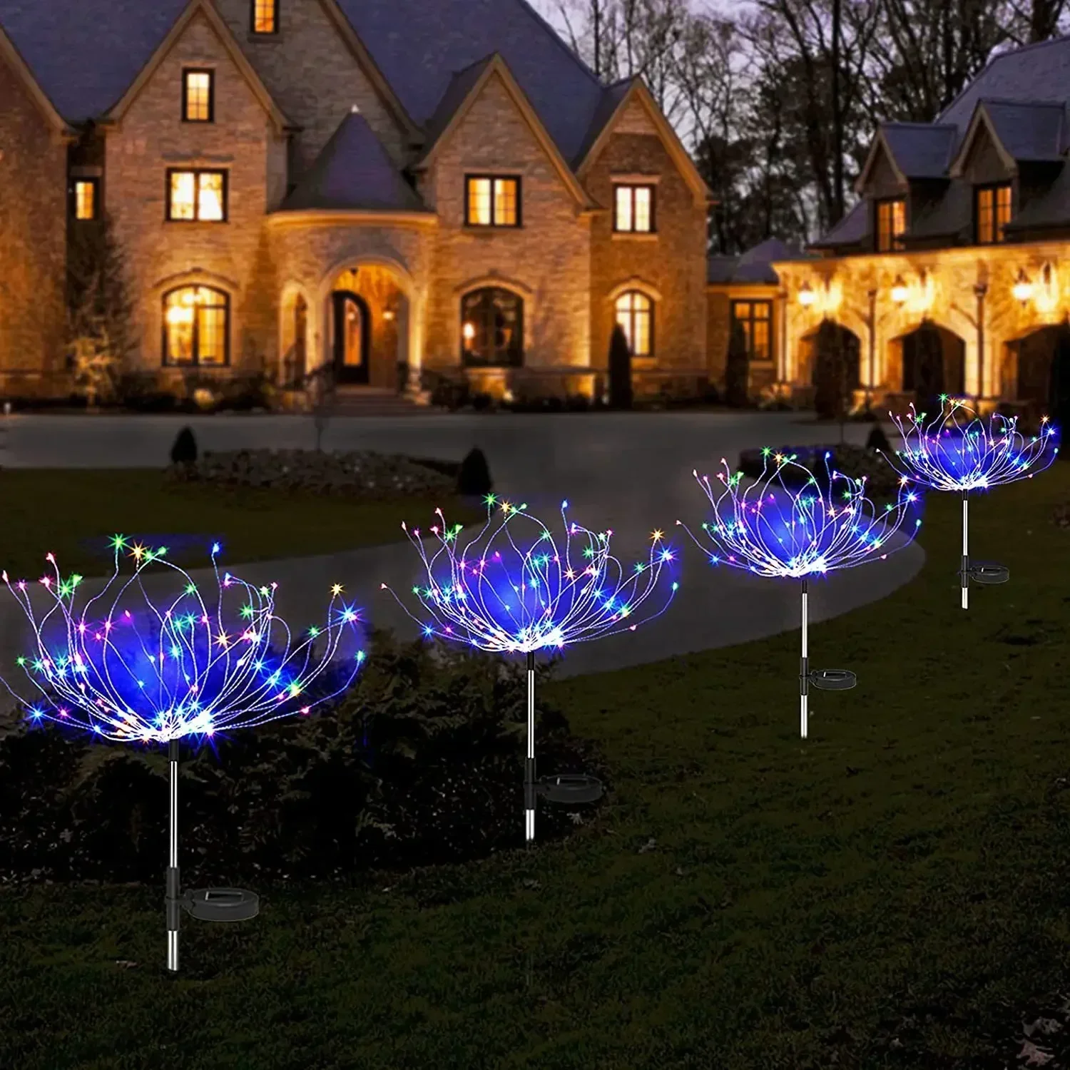 Imagem -03 - Impermeável Solar Fireworks Lights Luzes Decorativas ao ar Livre do Jardim Fios de Cobre String Light For Walkway Modos