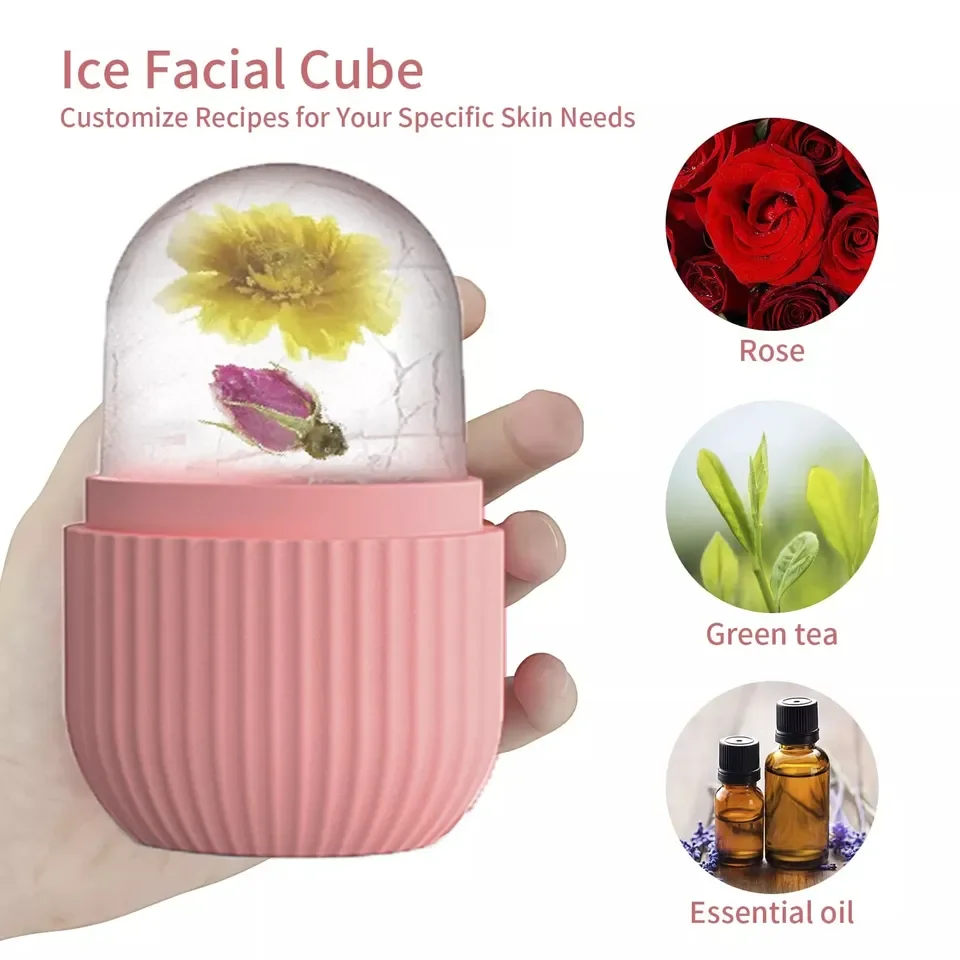 Facial Silicone Ice Cube Mold Freezing Beauty Swelling Face Massager Moisturizing Washable Oven Icing Mould Face Skin Care Tool