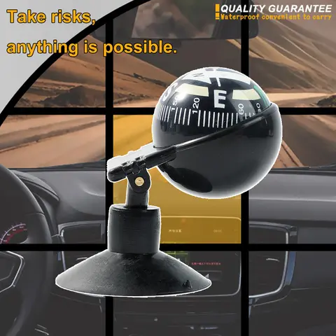 Outdoor Adjustable Navigation Dashboard Compass Level For Car Auto Cycling Hiking Direction Pointing Guide Ball Shaped Compass