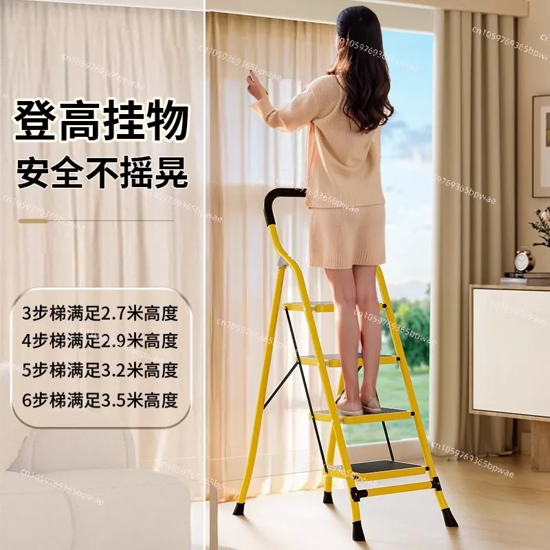 Family Ladder Folding Telescopic Multi-function Extra Thick Herringbone Ladder Small Light Portable Carbon Steel Four or Five St