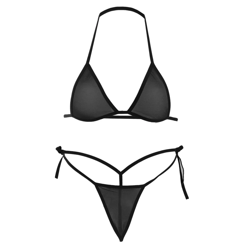 Sexy mini podprsenky bez kostic, ultratenká síťovaná podprsenka bez podšívky, černá, průhledná, 2 kusy, dámské exotické spodní prádlo - náhled 5