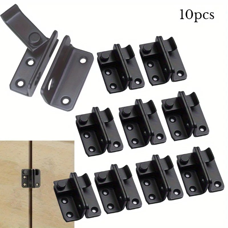 

10pcs Hardware Furniture Accessories Door Hasps Stainless Steel Security Door Durable Buckle Lock Right Open Door Lock