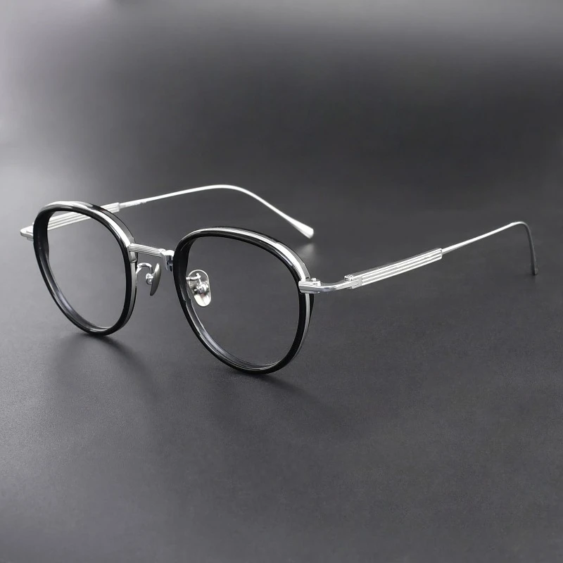

Retro Oval Prescription Japanese Titanium Glasses Frame Female 73/02 Handmade for Myopia Anti-blue Light Men Eyeglasses Reading