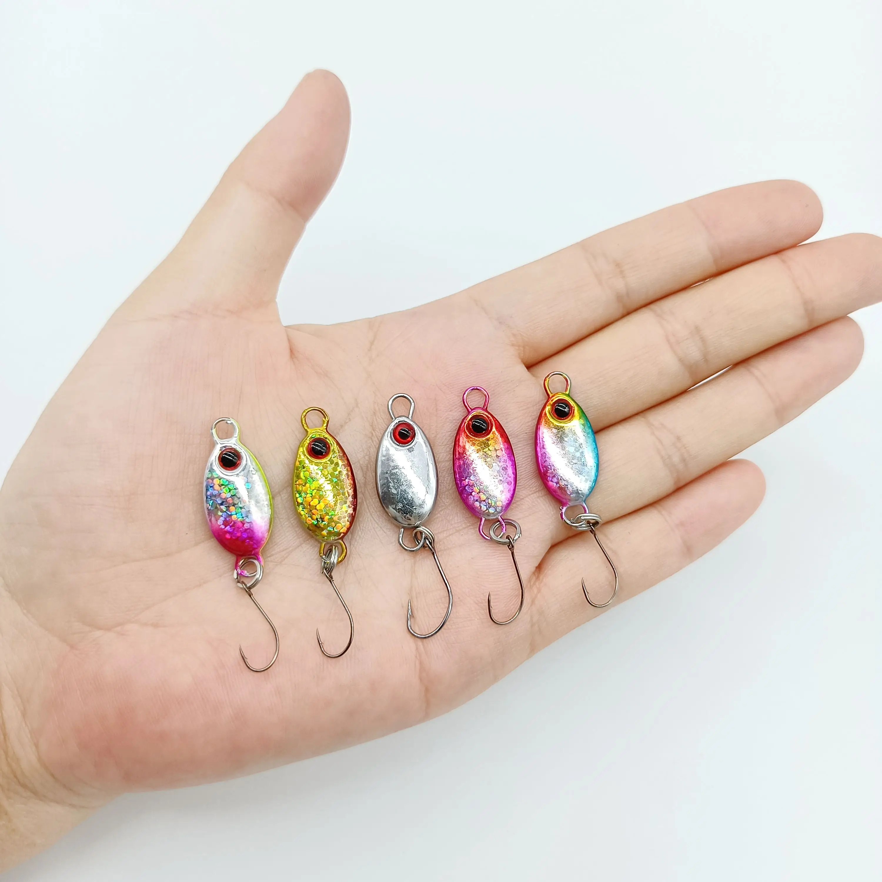 DUODUOY 1PCS Mini Spoon Fishing Lure 2g/3g/5g Micro Metal Fishing Bait Hard Sequin Lure Small Fish With Sharp Single Hook Tackle