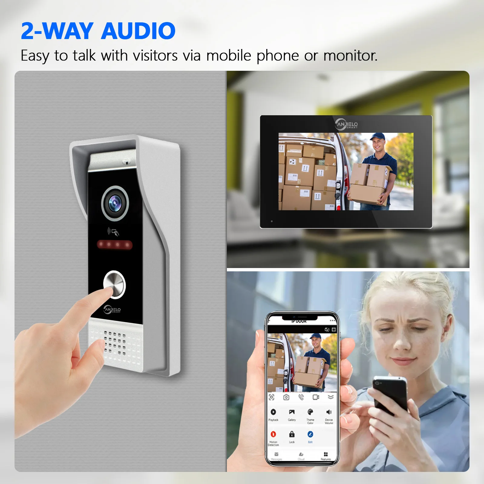 Умная камера дверного звонка TUYA 1080P, система внутренней связи, беспроводная Wi-Fi видеодомофонная система для дома, виллы, квартиры