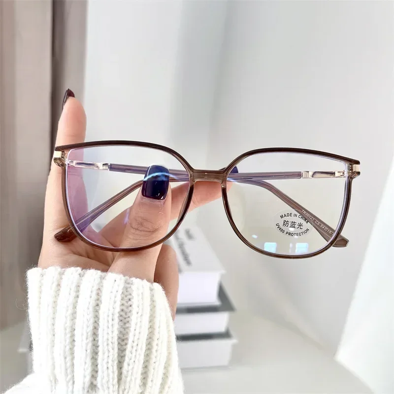 نظارات كورية مضادة للضوء الأزرق للرجال والنساء ، نظارات الكمبيوتر ، إطار بصري عادي ، نظارات الألعاب ، الضوء الأزرق ، لا مكياج ، الموضة
