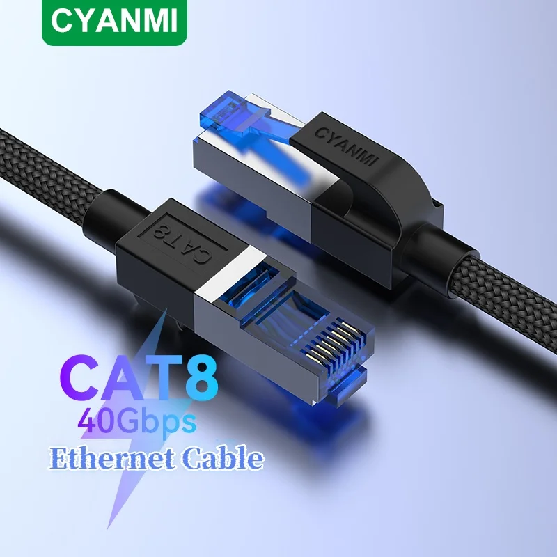CYANMI 165ft Long Cat 8 Ethernet Cable 40Gbps 2000MHz RJ45 Network Cable for Gaming Modem Router - Cat6 Cat7 LAN Internet Cable