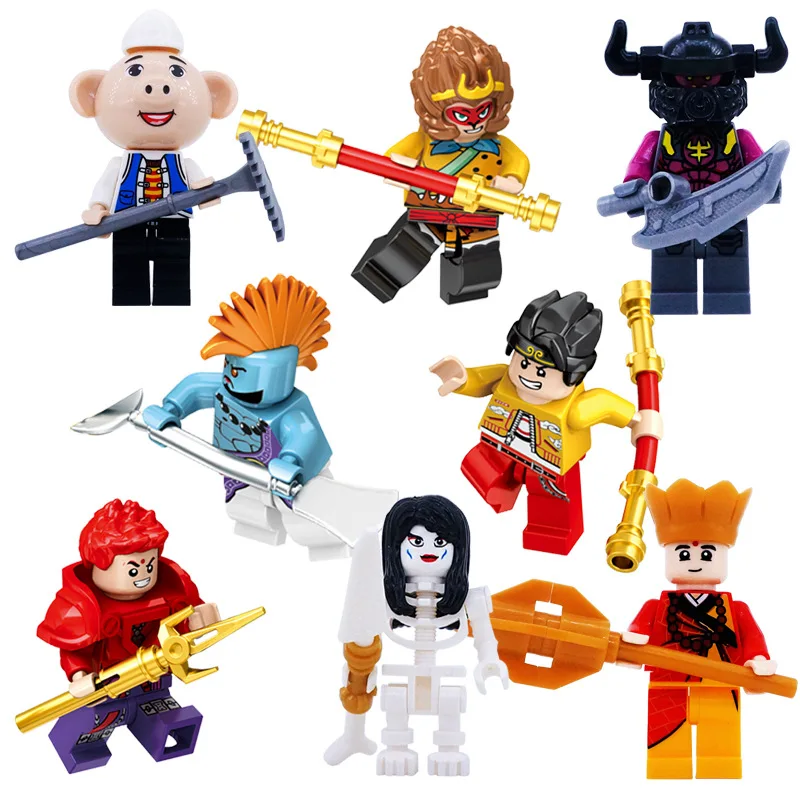 Journey To The West Figure Peripheral PVC Model Assembling Building Blocks Statue Desktop Decoration Ornaments Birthday Gift Toy