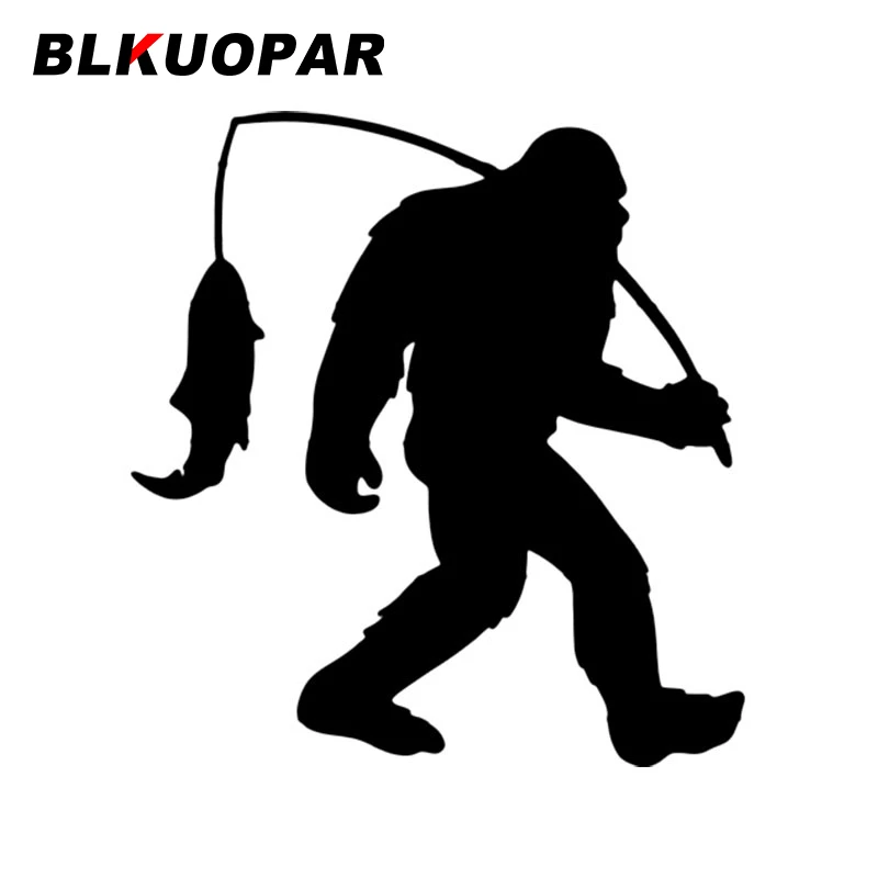 BLKUOPAR Orangutan Fishing Rod Animal Silhouette Car Stickers Waterproof Decal Scratch-Proof Die Cut Refrigerator Car Styling