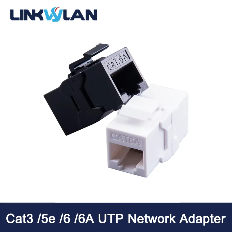 Linkwylan RJ45 UTP Coupler Inline Coupler Keystone Adapter for CAT6A/CAT6/CAT5E/CAT3 Female to Female Insert Coupler