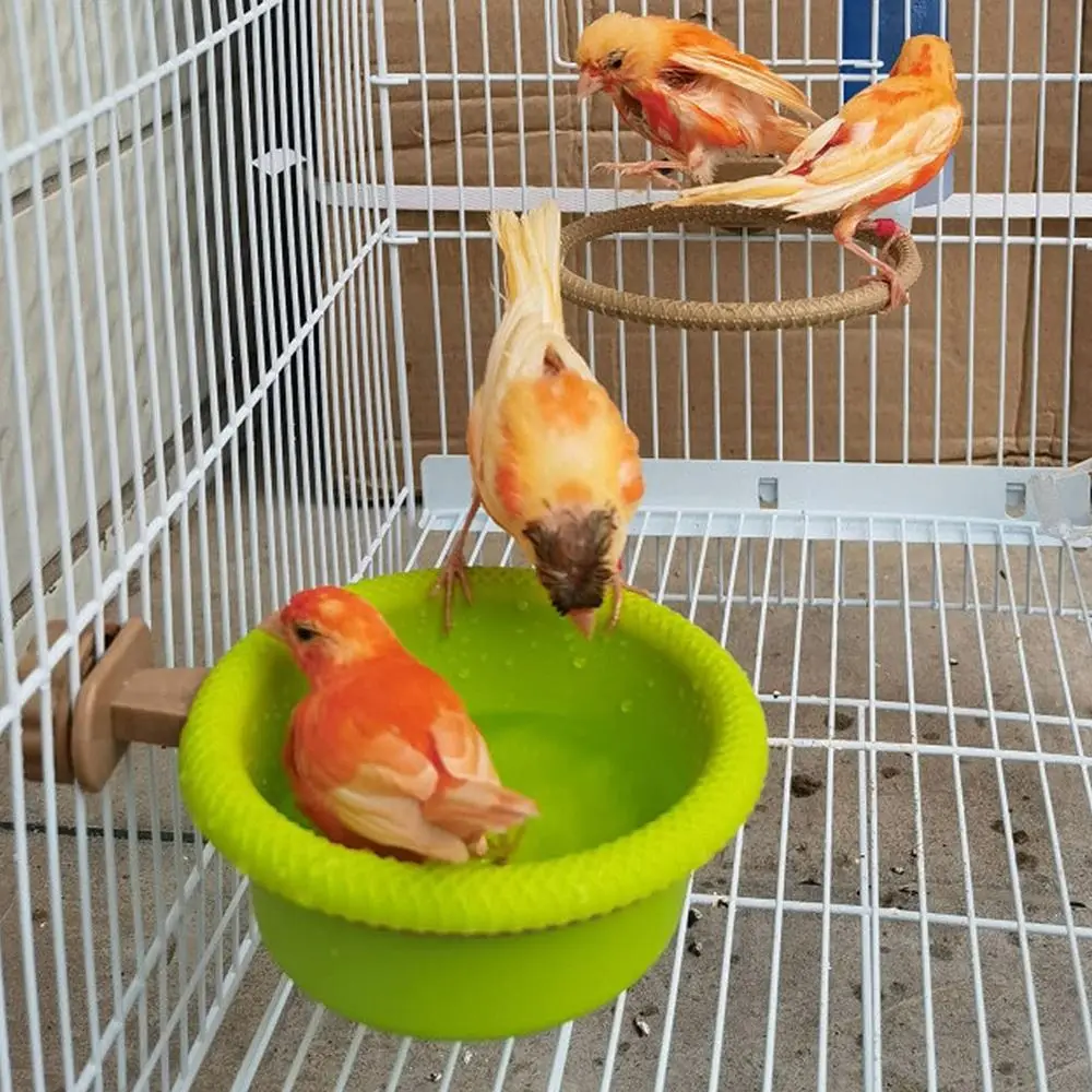 

Budgies Canary Pet Shower Multi-Function Cage Accessories Perch Stand Birdbath Bird Bath Cage Bathing Box Parrot Bathtub