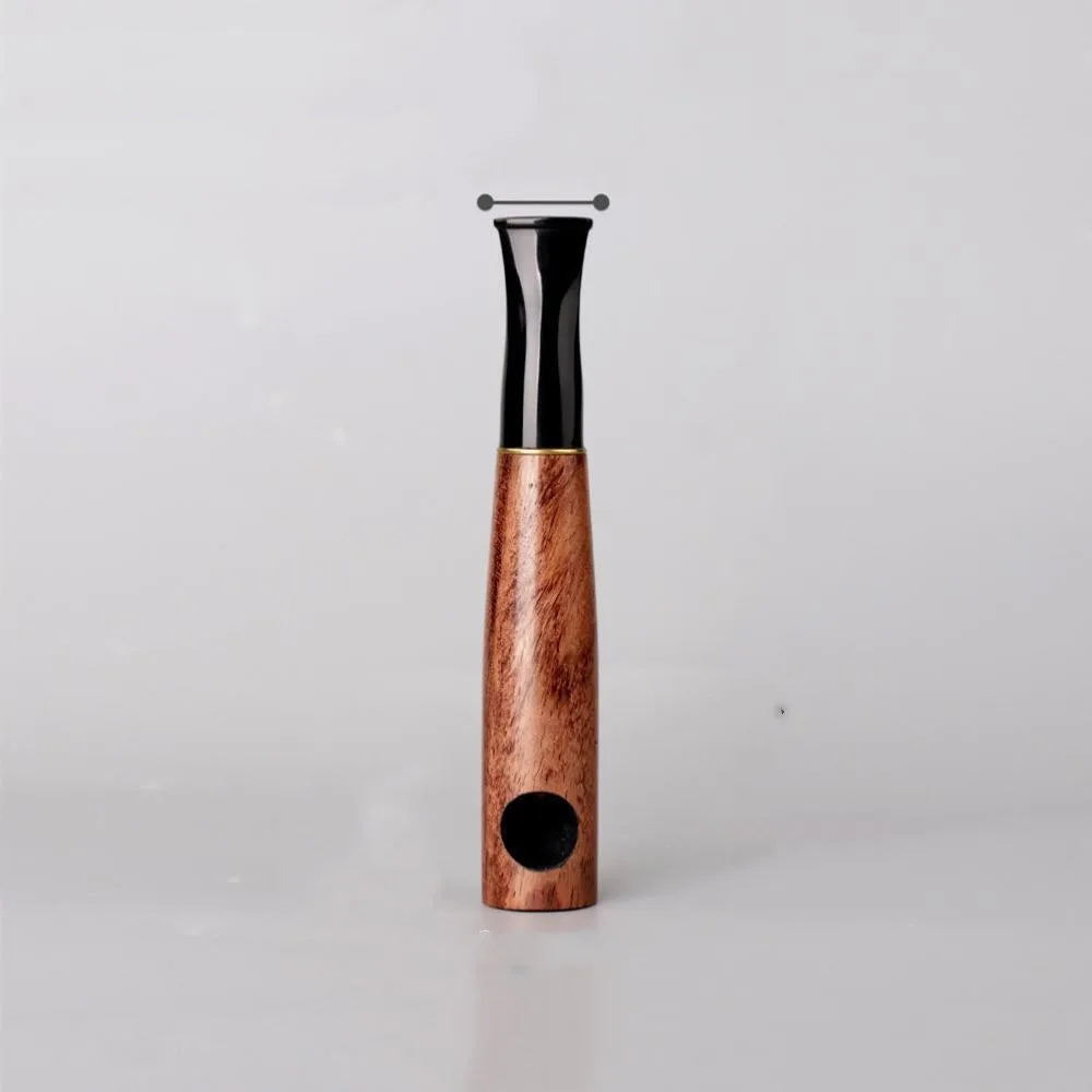 1Pc  Ebony Wood Handmade Tobacco Pipe Solid Wood Smoking Pipe Traditional Craftsmanship Amazon Cross-border Goods