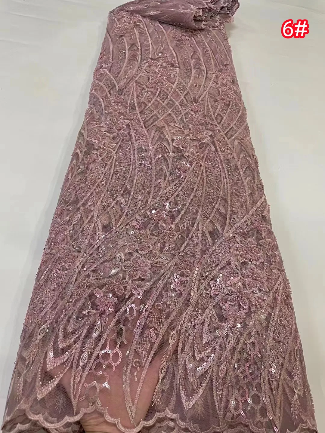 

New heavy industry bead tube sequins form beautiful little flowers, luxurious fashion embroidered lace evening dress