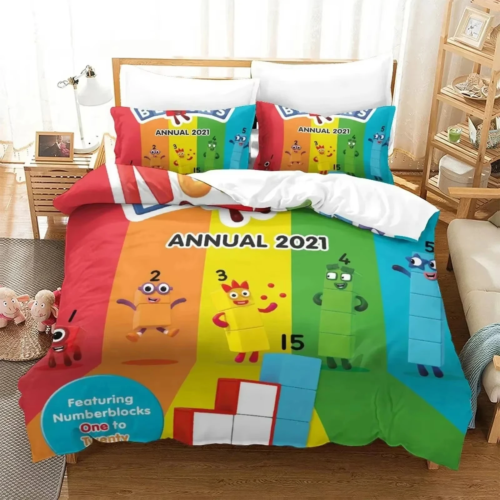 Fashion 3D Print Cartoon N-Numberblocks Bedding Set Double Twin King Duvet Cover Comforter Pillowcase Boys Girls Adults Bedroom