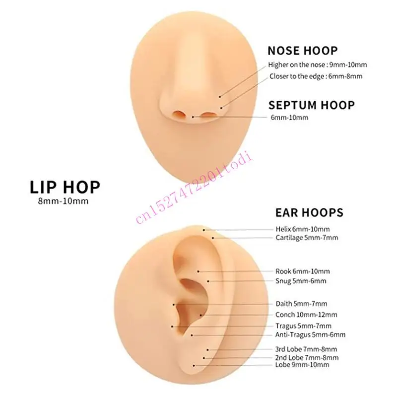 M76B Heart Nose Hoop Ring Earrings Nose Ring Hoop For Single Piercing Jewelry