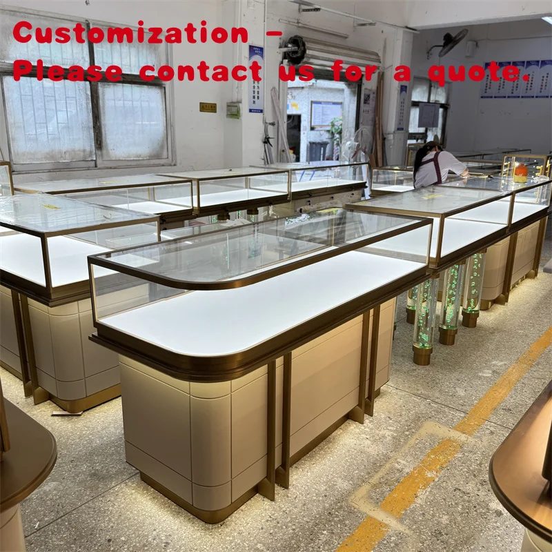 

На заказ. Роскошный индивидуальный прямоугольный стол для демонстрации ювелирных изделий, витрина, бутик, стеклянная стойка для ювелирных изделий, магазин