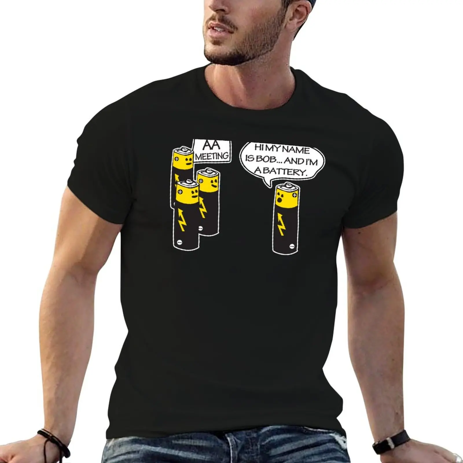 

tees t Meeting Aa for man Funy Battery graphic T-Shirt t pack cotton shirt shirts