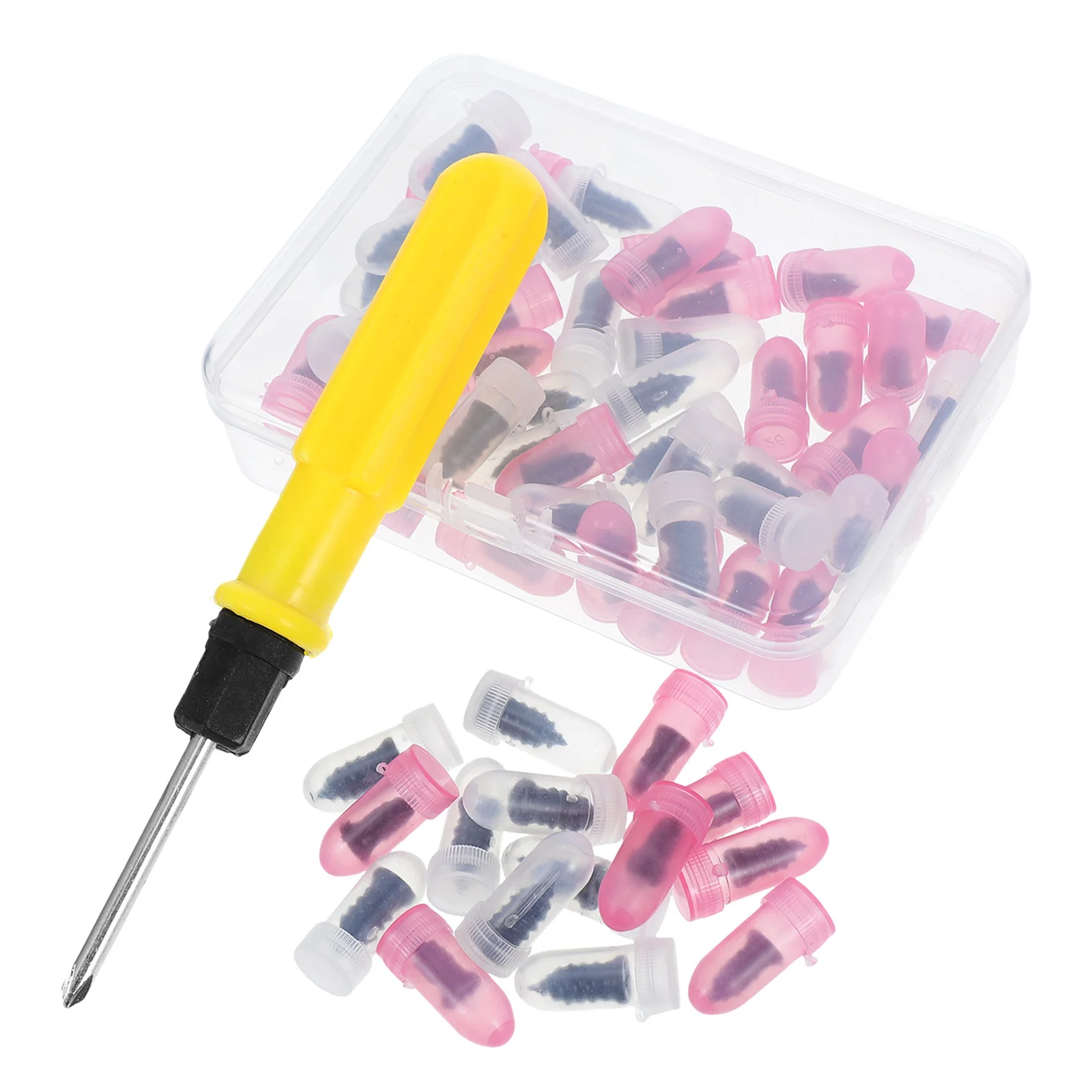 1 Juego de Kit de reparación de neumáticos al vacío, tornillos de reparación de pinchazos para coche, Kit de enchufe de neumático de autoservicio rápido, motocicleta en carretera, camión Atv