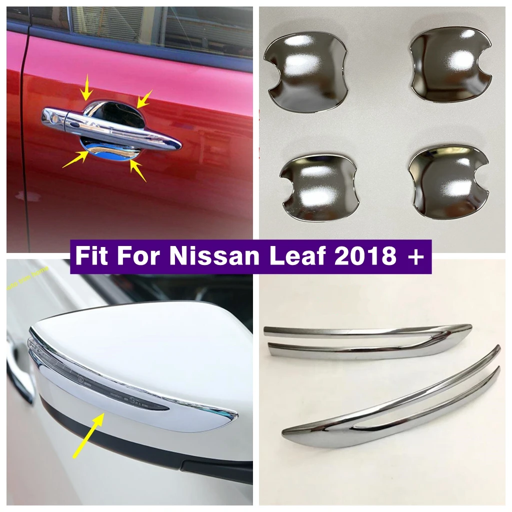 

Side Door Handle Bowl Catch Cap Mirror Decoration Strip Decor Cover Trim For Nissan Leaf 2018 - 2022 Chrome Exterior Accessories