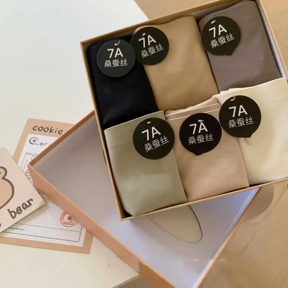 Bragas transpirables de seda helada para mujer y niña, calzoncillos de algodón con entrepierna, lencería sin costuras, ropa interior fina, 6 uds.