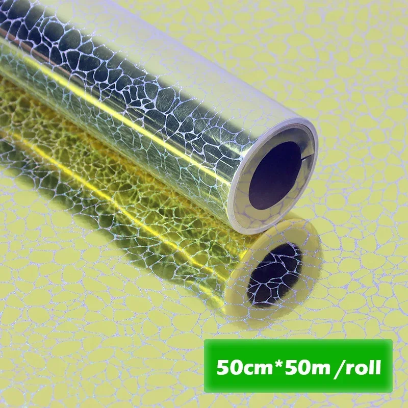 Stone cracking pattern holographic self-adhesive vinyl film film die-cut vinyl paper color roll
