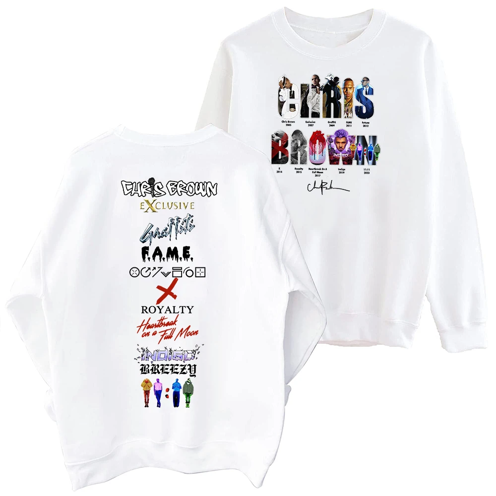 Chris Brown 11 11 Tour 2024 Sweatshirt Oversized Harajuku Round Neck Long Sleeve Sweatshirts Music Tour Fans