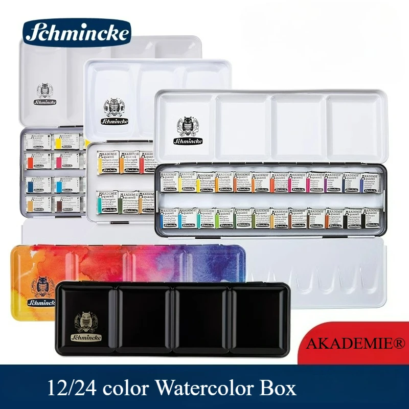 germania-schmincke-akademie-®-scatola-per-acquerelli-aquarell-12-24-colori-scatola-di-metallo-colori-altamente-resistenti-alla-luce-acquerelli-per-artisti-fini